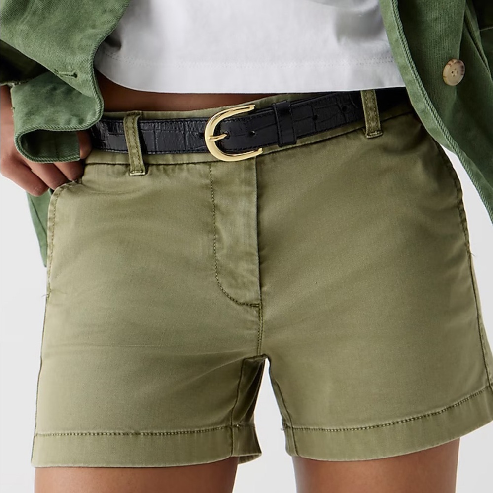 NWT JCrew 4" stretch chino short Olive Size 4